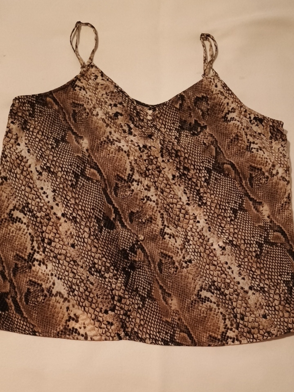 Sanctuary Snake-Print Spaghetti Strap Cami in Brown Tones Sz XL